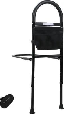 Produktbild von Hengda Bettgitter Aufstehhilfe bett für ältere Erwachsene Hilfsmittel Einstiegshilfe Haltegriffe Höhenverstellbar(80-104cm) Aufbewahrungstasche,mit LED