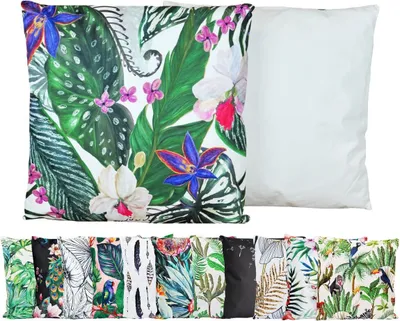 Produktbild von JACK Outdoor Lounge Kissen 45x45cm Motiv Dekokissen inkl. Füllung Wasserfest Sitzkissen Garten Stuhl, Farbe:Regenwald
