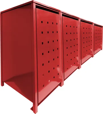 Produktbild von 4 Tailor MüllTonnennboxen Basic für 240 Liter Tonnen Stanzung 7 komplett in Rot