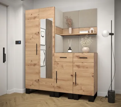 Produktbild von Flur-Garnitur RUMIE 15 – Eiche Artisan, beige Paneele