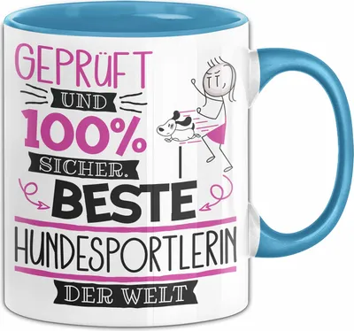 Produktbild von Hundesportlerin Geschenk Becher Tasse Gott Schuf Alle Menschen Gleich Nur Die Besten Durfeten Hundesportlerin Werden Geschenkidee Lustig (Blau)