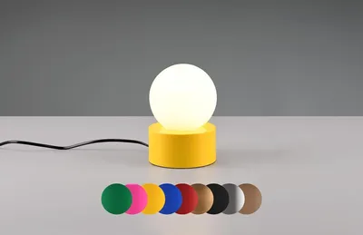 Produktbild von lightling Cordula Tischlampe, mit Fuß aus rotem Metall, Milchglasschirm weiß, On/Off Touch-Funktion, Ø 12 cm, Höhe 17 cm