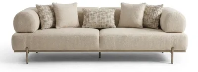 Image de Canapé 3 places, confortable, moelleux, spacieux, de style moderne, couleur beige