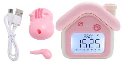 Produktbild von Kinderwecker, Zeitmanager zum Aufwachen, mit Nachtlicht-Timer, APP-Fernbedienung, Rosa