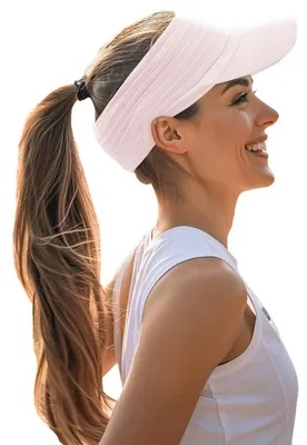 Immagine prodotto di Visiera sportiva, modello unisex, elastica, con protezione solare, traspirante, ad asciugatura rapida, colore rosa