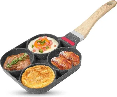 Produktbild von Famanu Pfannen-Set mit Antihaftbeschichtung - 4-Kopfen Eierkocherpfanne
