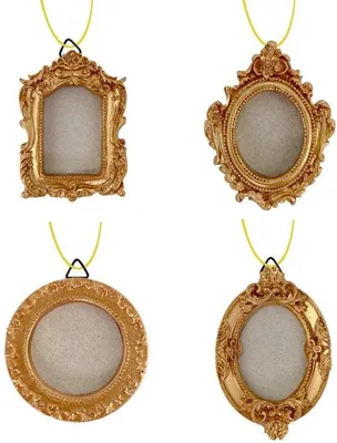 Produktbild von Fotogehäuse Mini Vintage - 4 Stück Harz-Fotogehäuse - Antikes Wandornament - Goldene Bilderrahmen - Dekoration für Zuhause und Feiern - Kleiner Bilderrahmen