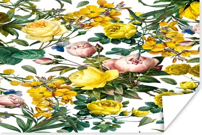 Produktbild von MuchoWow® Poster Blumen - Gelb - Schmetterling 120x80 cm - Bilder