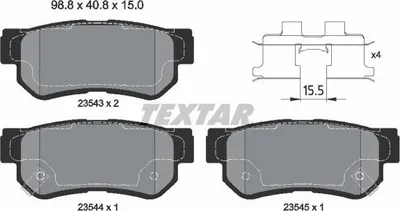 Produktbild von TEXTAR Bremsbeläge Satz Hinten für KIA MAGENTIS (MG) 2354306