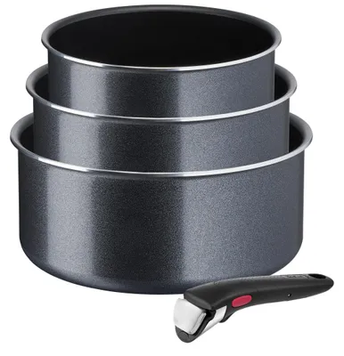 Productafbeelding van Tefal Ingenio L15890, pannenset, zwart, aluminium, met titanium coating, zwart, met temperatuurindicator