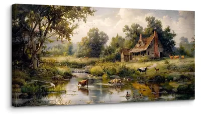 Obrázek produktu pro Omgoods – Moderní obraz na plátně, vhodný jako dekorace na zeď, rozměry 50x100 cm