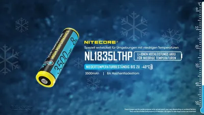 Produktbild von Nitecore Li-Ion Akku Typ 18650 - 3500 mAh - NL18650/35 LTHP für tiefe Temperaturen geeignet