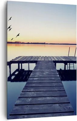 Produktbild von Bild auf Leinwand - Leinwandbild - Einteilig - See Brücke - 80x120cm - Wand Bild - Wanddeko - Wandbilder - Leinwanddruck - Kunstdruck - Wanddekoration - Leinwand bilder - Wandbild - PA80x120-3698