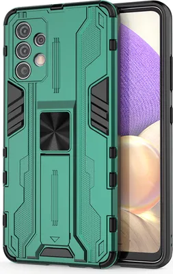 Produktbild von Galaxy A32 4G Hülle, Dual Layer PC TPU Bumper Stoßfest Ständer Schutzhülle für Samsung Galaxy A32 4G Grün