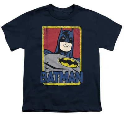 Image de T-shirt Batman pour enfants, en coton ring-spun, modèle TV37068 (128), couleur marine