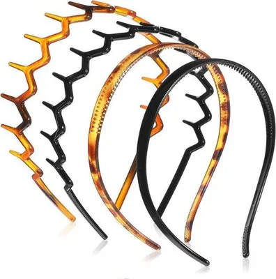 Image de Pinces à cheveux souples pour femmes - Lot de 2 élastiques - Bandeau ondulé - Pince à cheveux antidérapante - Pour cheveux fins