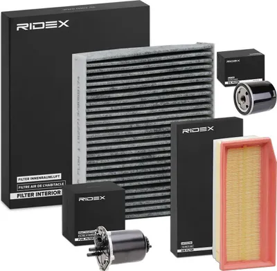 Produktbild von RIDEX Filterset Inspektionspaket Filtersatz für RENAULT Clio IV Schrägheck (BH) Captur (J5, H5) für DACIA SANDERO II