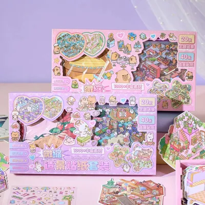 Obrázok produktu pre Nálepkova kniha 1000 kusov, 20 krajín, DIY kreslené nálepky, pre deti