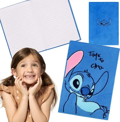 Obrázek produktu pro DISNEY Stitch Plyšový modrý linkovaný zápisník s modrá vazbou A5/80 stran