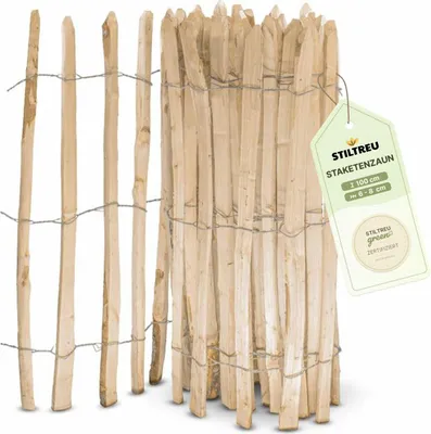 Produktbild von Englischer Staketenzaun Kastanie - Länge 5 Meter, Höhe 100 cm, Lattenabstand 6-8 cm