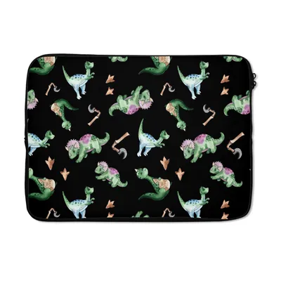 Produktbild von MuchoWow® Laptop Hülle 13 Zoll Kinderzimmer - Dinosaurier - Schwarz - Jungen - Mädchen - Kind Laptoptasche - Laptophülle - Sleeve - Rundumschutz
