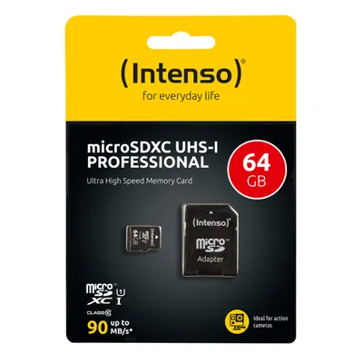 Productafbeelding van Intenso 3433490 Intenso microSDXC           64GB Class 10 UHS-I Professional