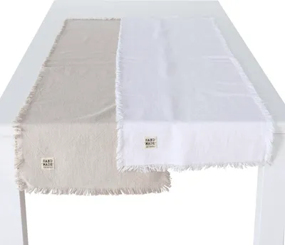 Produktbild von Boltze LENEA Tischläufer aus Baumwolle, Farbe Beige/Natur, 40 x 140 cm