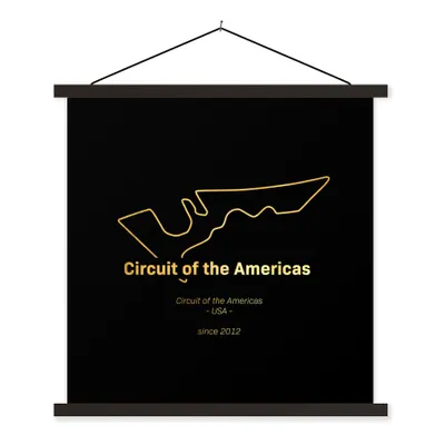 Produktbild von MuchoWow® Textilposter Formel 1 - Amerika - Rennstrecke 60x60 cm mit schwarzem Rahmen - Posteraufhänger