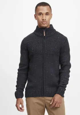 Produktbild von INDICODE IDBergen Herren Strickjacke Cardigan Grobstrick mit Stehkragen