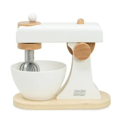 Produktbild von Mamamemo – Spielzeug-Küchenmaschine aus Holz mit Zubehör – Weiß