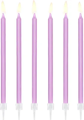 Produktbild von Geburtstagskerzen mit Halter 12.5cm flieder 12er Set