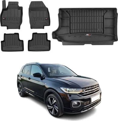 Produktbild von OMAC Fußmatten & Kofferraumwanne Set für VW T-Cross 2018-2025 Gummi Schwarz 5x