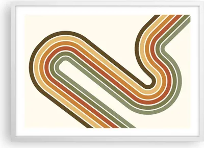 Produktbild von Gerahmtes Poster - Weißer Rahmen - Abstraktion Weg Gürtel - 70x50 cm - Wand Bild - Wanddeko - Wandbilder - Kunstposter - Wandposter - Bilderrahmen - Bilder - Kunstdruck - P2WAA70x50-4425