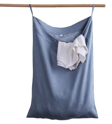 Produktbild von Hängende Wäschetasche aus 100% Leinen - Platzsparendes Design