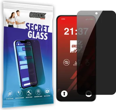 Zdjęcie produktu dla Ochraniacz ekranu GrizzGlass SecretGlass Privacy do HONOR X7c - Czarny
