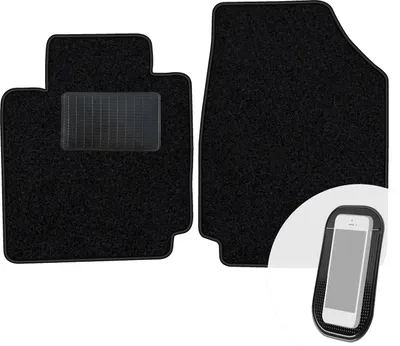 Image de moto-MOLTICO Tapis de sol avant Auto Velours Tapis de voiture noir Set de 2 pièces pour Nissan Micra 2003-2010
