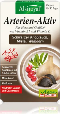 Produktbild von Alsiroyal Arterien Aktiv Schwarzer Knoblauch, Mistel, Weißd. 60kps