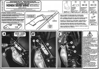 Produktbild von MONTAGEKIT für SCHEIBE 214DT FÜR HONDA SILVERWING 400-600CCM (01-10)