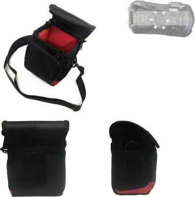 Produktbild von K-S-Trade Kameratasche Fototasche Umhängetasche Schultertasche Zubehör Tasche Schutz Hülle kompatibel mit Pentax WG-90 mit Zusatzfach und teilbaren
