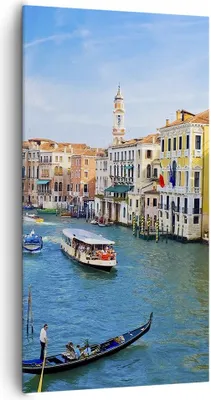 Produktbild von Bild auf Leinwand - Leinwandbild - Venedig Kanal Kreuzfahrt Gondel - 65x120cm - Wand Bild - Wanddeko - Leinwanddruck - Bilder - Kunstdruck - Leinwand bilder - Wandkunst - PA65x120-0428
