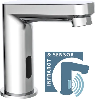 Produktbild von SCHÜTTE Waschtischarmatur VITAL, Wasserhahn mit Sensor, Mischbatterie Waschbecken,  Chrom