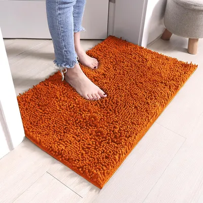 Productafbeelding van Solidchoice - Chenille Badmat Anti-slip 40 x 60 cm in Oranje