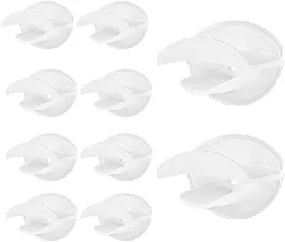 Produktbild von Selbstklebende Haken | 10 Stück, für den Alltagsgebrauch, keine Bohrungen erforderlich, selbstklebend, für Badezimmer, Duschen, Küchen, Schlafzimmer, Wohnzimmer, Flure, Studentenwohnungen usw. - Weiß