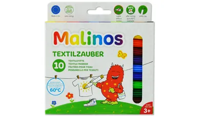 Produktbild von Amewi Malinos Textilstifte 10 Textilfarben