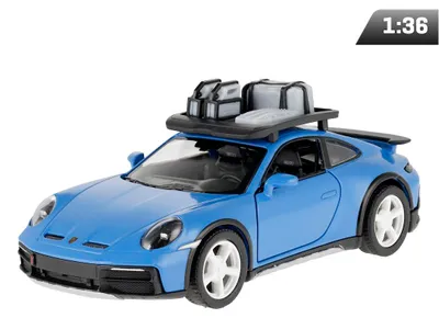 Image de Model 1:36, Porsche 911 Rallye z bagażnikiem dachowym, niebieski