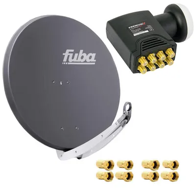 Produktbild von Fuba DAA 850 A Satellitenantenne Aluminium in Anthrazit HDTV 4K DELUXE Octo LNB Sat