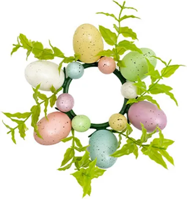 Produktbild von Ostereier-Kerzenringe, Kranz, künstlicher Ostereier-Kerzenhalter, Mini-Kranz, Frühlings-Eier-Kerzenring für die Dekoration im Urlaub, Zuhause, Büro