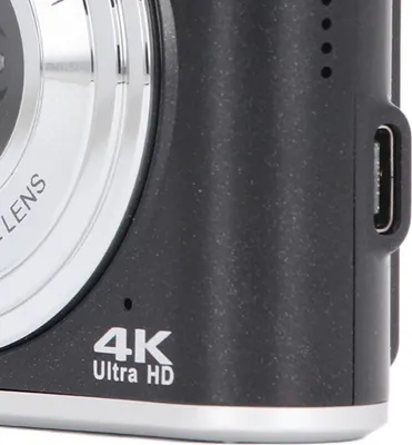 Zdjęcie produktu dla Kieszonkowa kamera 48 MP 4K Ultra HD z podwójnym obiektywem i 16-krotnym zoomem, autofokusem i funkcją Anti-Shake 2,4 cala