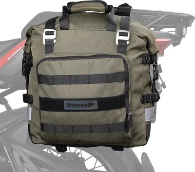 Obrázek produktu pro Vodotěsná brašna pod sedlo motocyklu 20L Green Reflective Logo, zavazadlový vak