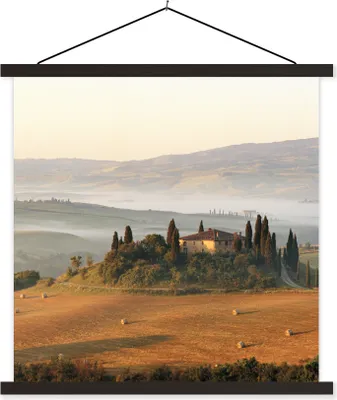 Produktbild von MuchoWow® Textilposter Toskana - Landschaft - Italien 120x120 cm mit schwarzem Rahmen - Aufhängungsset